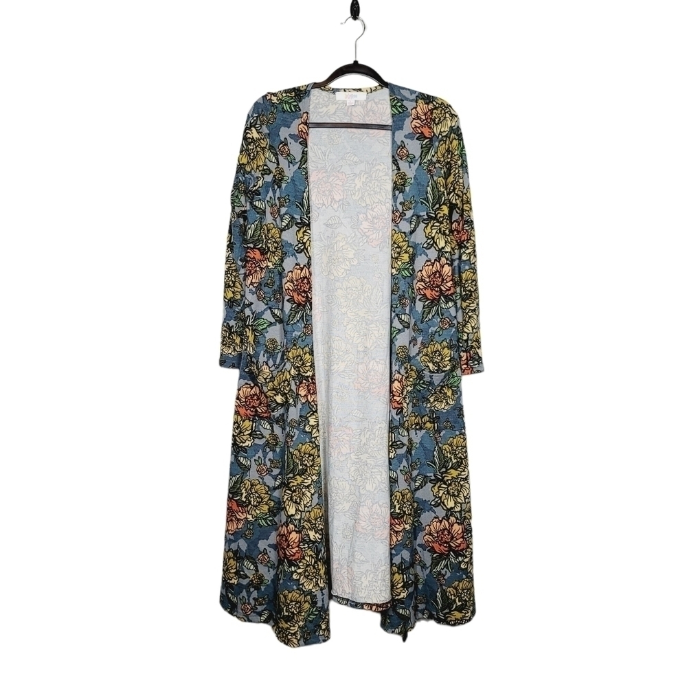 LuLaRoe Sarah Duster All Over Floral Pattern Cardigan